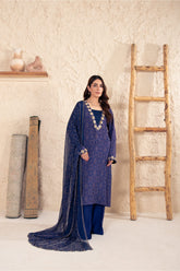 Formal Stitched Zee FM-049 Chunnari 3PC Raw Silk Suit