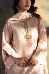 Formal Stitched Zee FM-044 Mah-para 3PC Raw Silk Suit