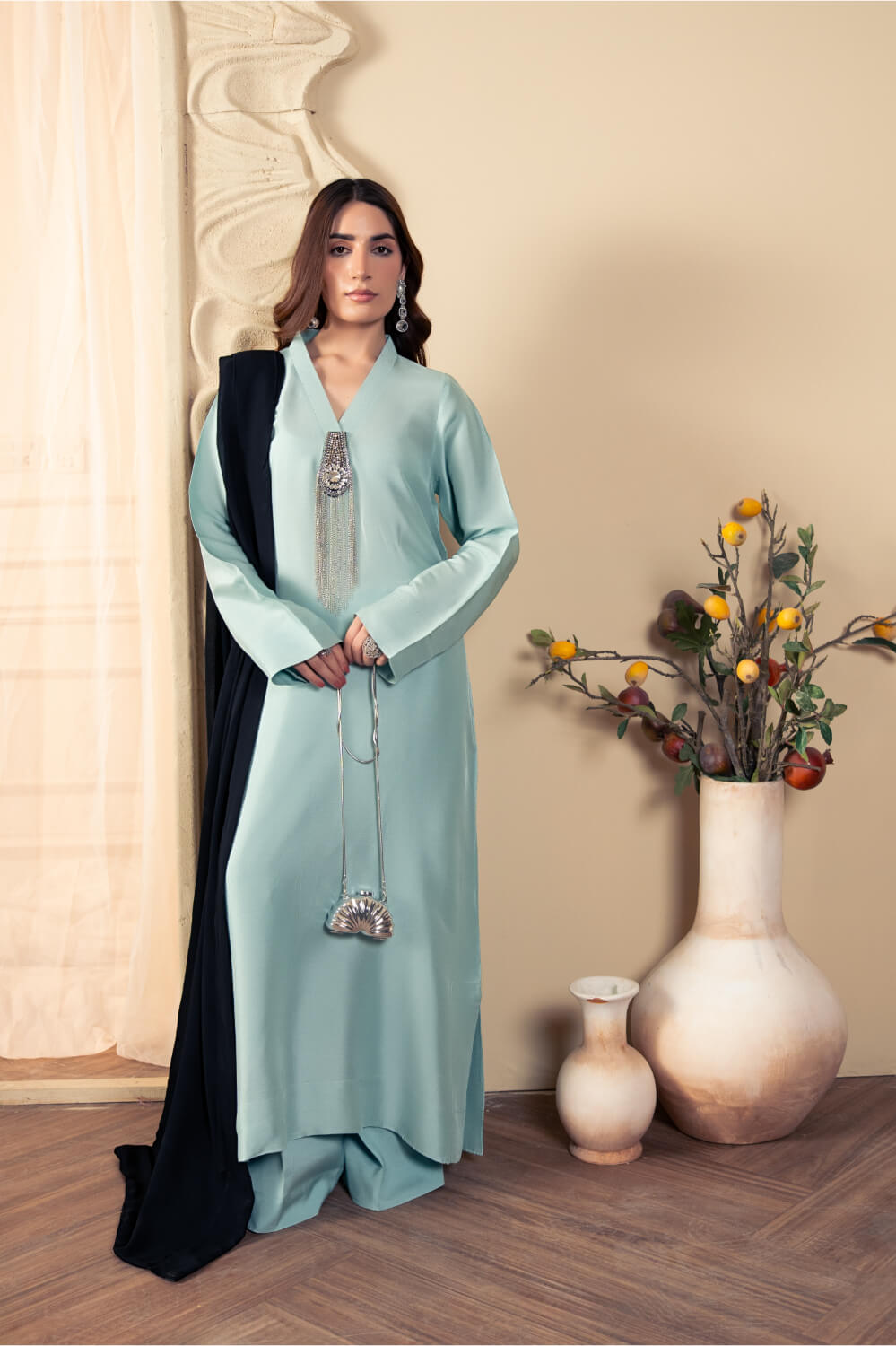 Formal Stitched Zee FM-045 Mehfil Raw Silk Suit