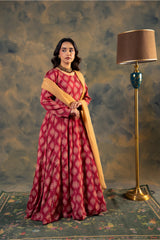 Formal Stitched Zee PM-043 Chandni 1PC Raw Silk Maxi / Frock