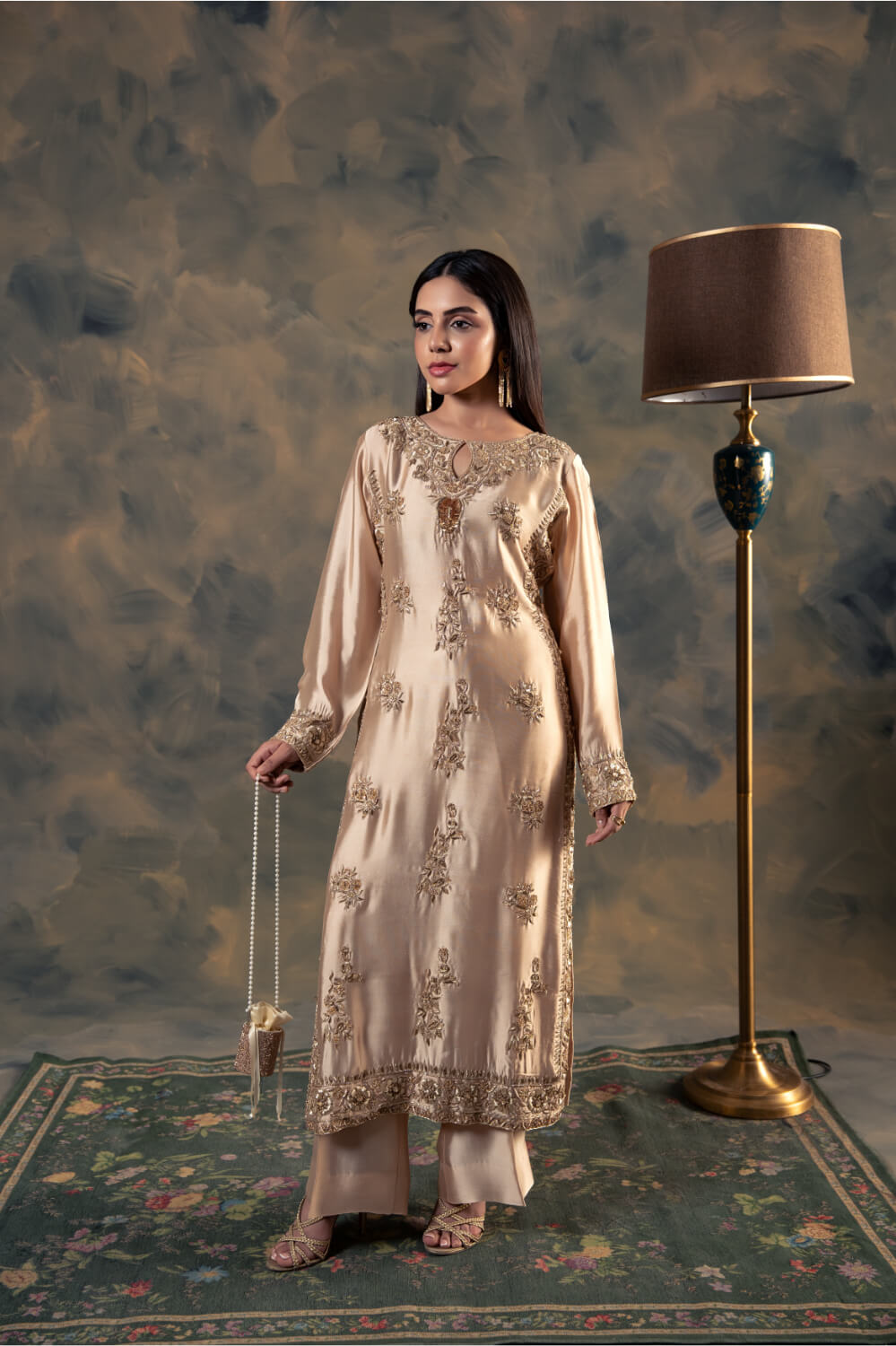Luxury Stitched Zee LX-053 Shahnai 2PC Raw Silk Suit