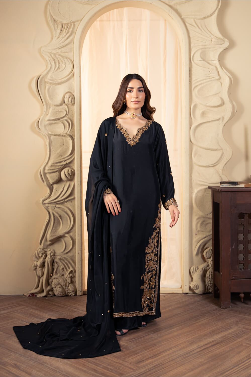 Luxury Stitched Zee LX-055 Sham-E-Noor 3PC Silk Suit